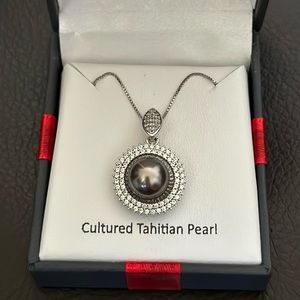 Real Cultured Tahitian Black Pearl Necklace